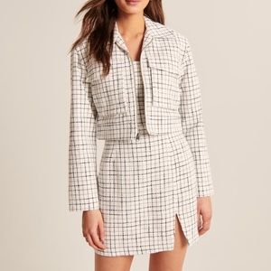 Cropped Tweed Shirt Jacket
